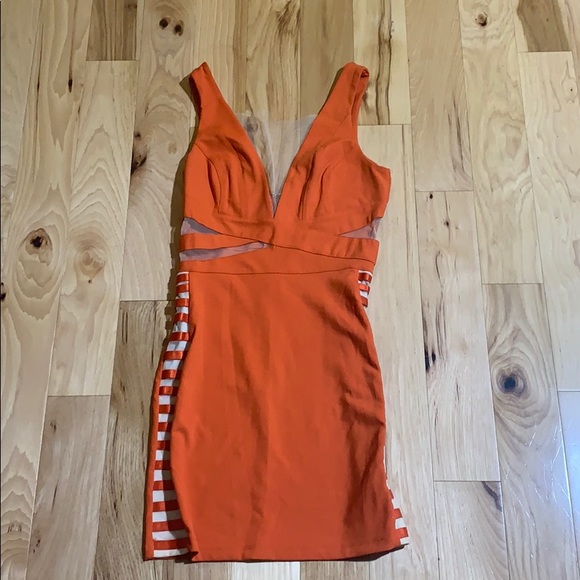 bebe orange dress
